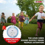 Compact Kids megaphone featuring a siren music button for versatile sound effects during events.