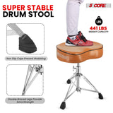 Heavy-duty drum stool with a sturdy frame and cushioned drum seat for maximum support and comfort.