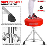 Premium drum stool with a heavy-duty frame, ergonomic seat padding, and rubber feet for stability.