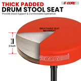 Premium drum accessories featuring a thick padded seat for superior comfort during long sessions.