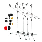 5Core Tripod Mic Stand Adjustable Heavy Duty Floor Holder Microphone Boom Arm WHITE