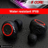 5 Core Wireless Earbuds - Mini Bluetooth Earbud Headphones with 32 Hours Playtime