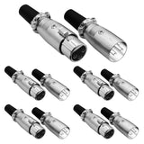 5Core XLR Connector Male Female to 1/4 Audio Jack 3 Pin Secure Mic Plug w Locking Ends