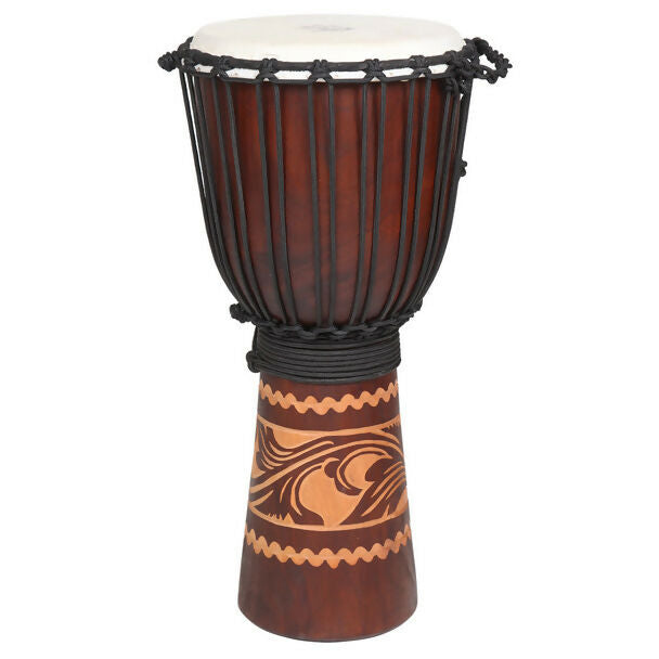 Kalimantan Djembe with Tattoo Gryphon, 24" Tall x 11" Head