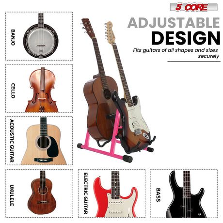 Adjustable 2-in-1 guitar holder offering versatile support for both electric and acoustic guitars