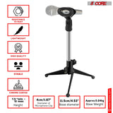 Adjustable height desk mic stand with sturdy base and versatile design for home or studio use.