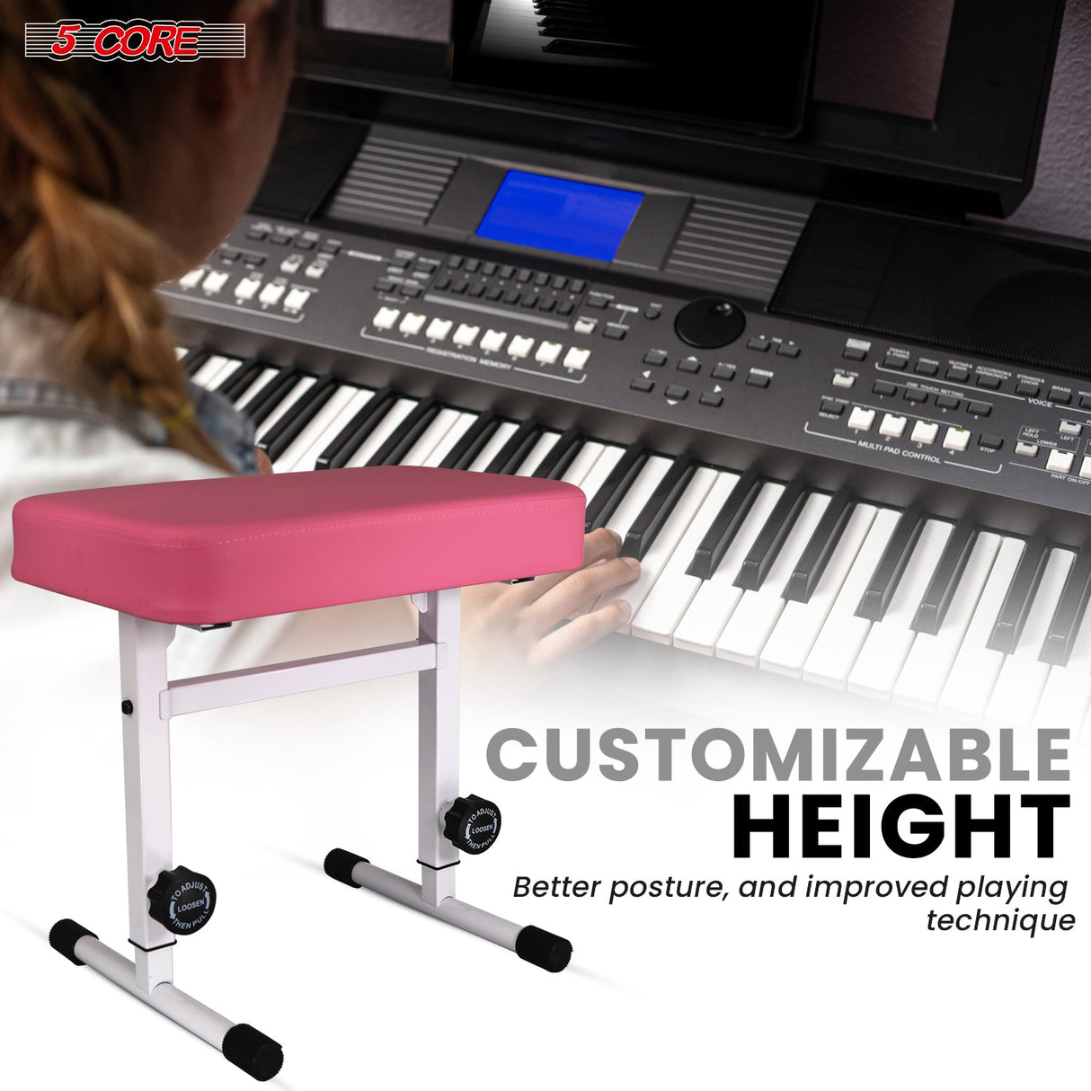 Versatile keyboard bench suitable for both adults and kids, providing comfort for all ages