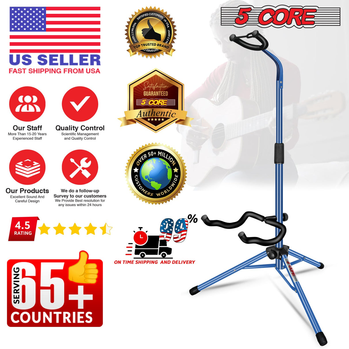 Best guitar stands for floor with sturdy design and adjustable features to securely hold various guitar types