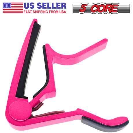 5 Core Guitar Capo Pink | 6-String Capo for Acoustic and Electric Guitars, Bass, Mandolin, Ukulele- CAPO PNK 1Pc
