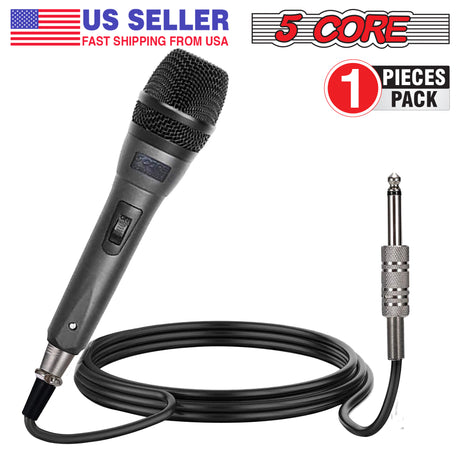 5-kern professionele dinamiese vokale mikrofoon - Eenrigting-handmikrofoon XLR Karaoke-mikrofoon met AAN/UIT-skakelaar Sluit 16 voet XLR-klankkabel na 1/4'' oudio-aansluiting ingesluit - ND-32 ARMEX 