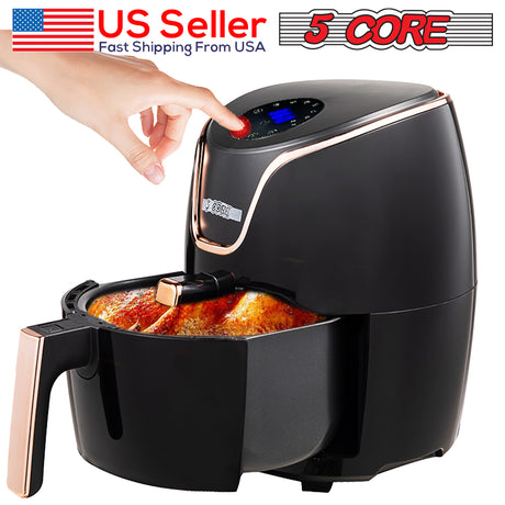 5 Core Air Fryer, 3.2 Quart (3 Liter) Electric Hot Air Fryers Oven 1400W Oilless Cooker with Nonstick Frying Pot and Ergonomic Large Touch Screen, ETL Approved AF 380