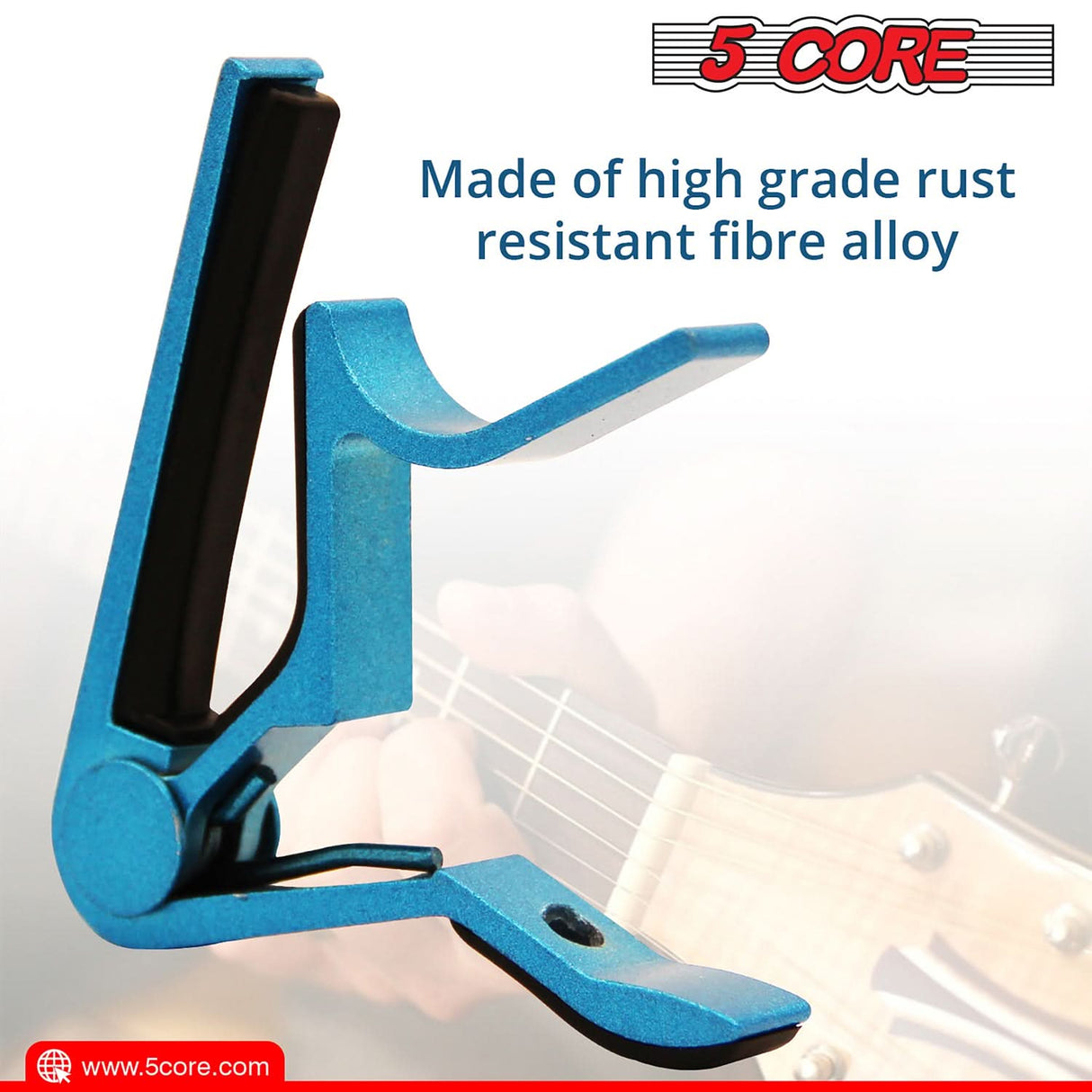 Electric guitar capo designed for accurate and quick key changes, providing consistent tension for flawless performance