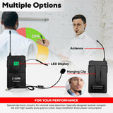 5 Core Wireless Microphones Set 4 Channel UHF Microfono Inalambrico w Handheld Lapel Headset Mic