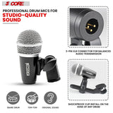 5Core Snare Mic XLR Cardioid Tom Drum Kick Instrument Microphone BLACK