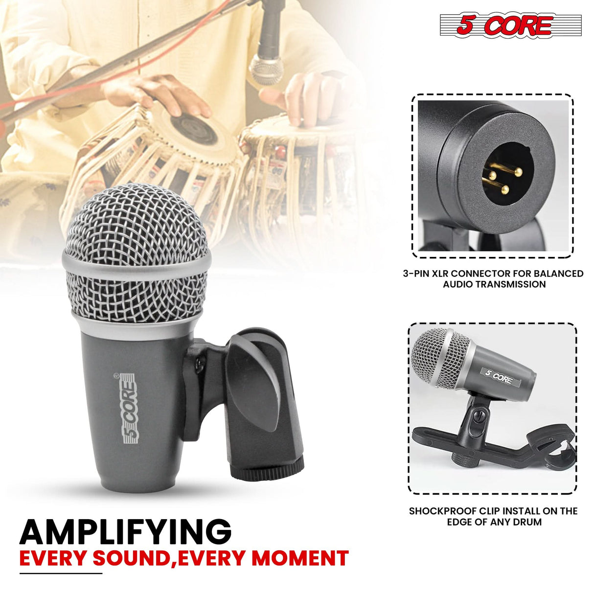 Highlighted benefits of the XLR snare microphone