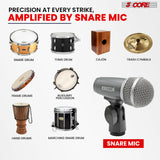 5 Core Snare Tom Mic Cardioid Dynamic Microphone for Drum Kit Precision Instrument Sound Pickup