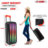 Portable party speaker with powerful sound, Bluetooth connectivity, and long battery life for on-the-go entertainment