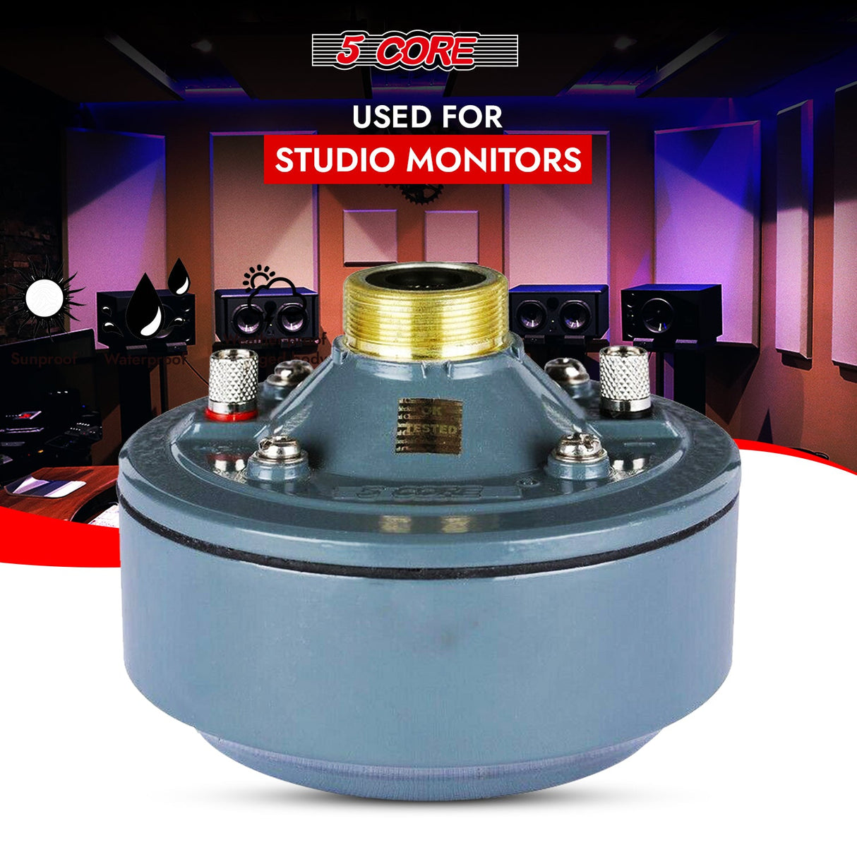 Premium studio compression driver horn designed for accurate sound dispersion and high-quality audio