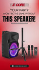 5Core 10 inch PA Portable Bluetooth Party Speaker Karaoke Boombox + 2 Wireless Mics