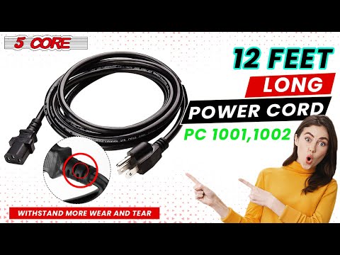 5Core AC Power Cord 6 Ft 3 Prong US Male - Female Extension Adapter 16AWG 125V 13A