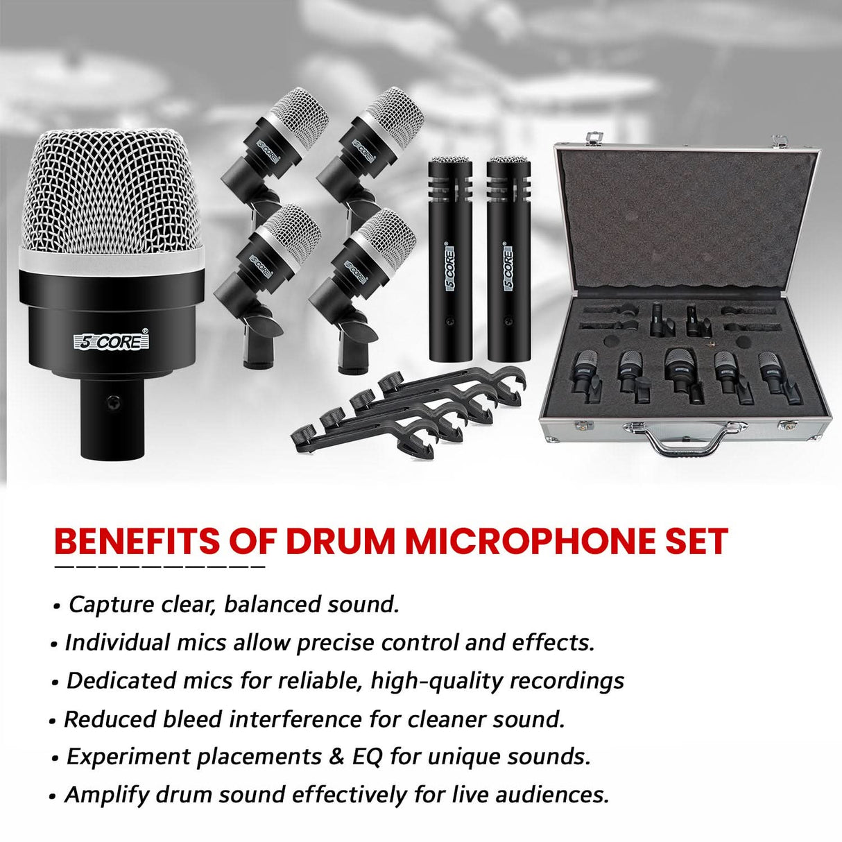 Professional drumming mic with high-quality sound capture and durability for studio and live performances.