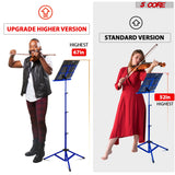 Professional sheet music holder with adjustable height, durable construction, and portable design for versatile performance use