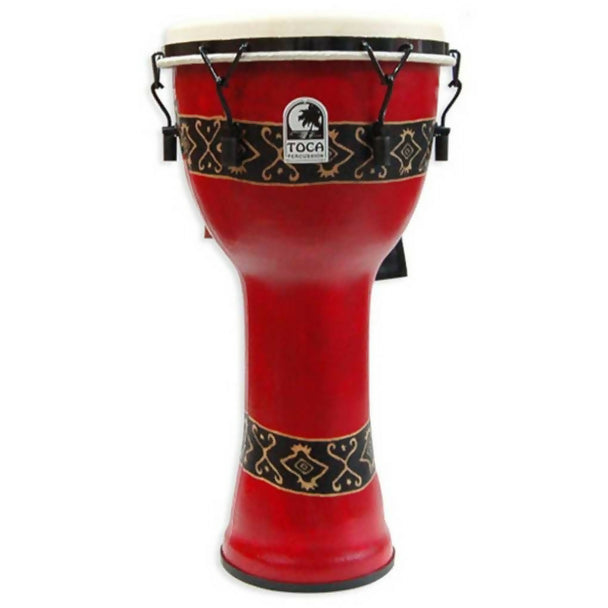 Toca Bali Red Mechanically Tuned Djembe, 12"