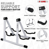 Secure guitar holder with padded contact points and sturdy structure for safe guitar storage