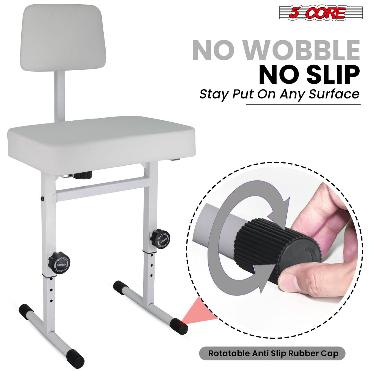 Chair with secure non-slip feet for enhanced stability and safety on various surfaces