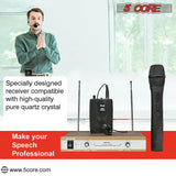 5 Core Wireless Microphones w 1 VHF Dynamic Unidirectional Handheld Microfono Inalambrico & 1 Collar Mic with Receiver