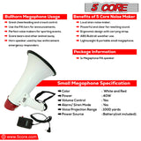 5 Core Megaphone Speaker Portable • 40W Bullhorn Loudspeaker w Siren Adjustable Volume Bull Horn