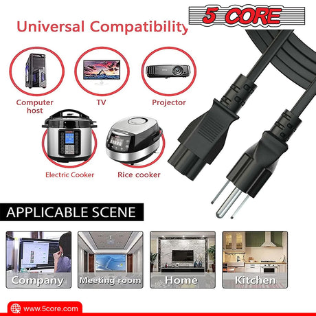 Universal power cable providing reliable and versatile power delivery for a wide range of electronic devices and appliances