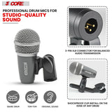 5 Core Snare Tom Mic Cardioid Dynamic Microphone for Drum Kit Precision Instrument Sound Pickup