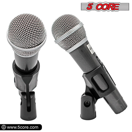 5 CORE Premium Vocal Dynamic Cardioid Handheld Microphone Unidirectional Mic with 16ft Detachable XLR Cable to ¼ inch Audio Jack and On/Off Switch for Karaoke Singing PM 18