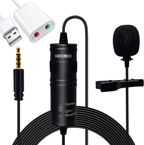 Professional Lavalier Mic, Microphone for Phone, Clip on Lav Microfono TikTok CM 001 ADP