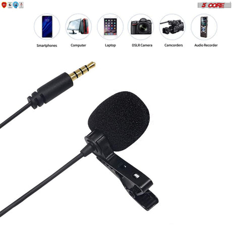 5 Core Professional Microphone Lavalier Mic Microphone for Phone, Clip on Lav Microfono CM 001
