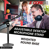 5 Core 5 Pieces Adjustable Desk Microphone Stand Boom Arm w/ Non-Slip Mic Clip Twist Clutch MSSB 5PK