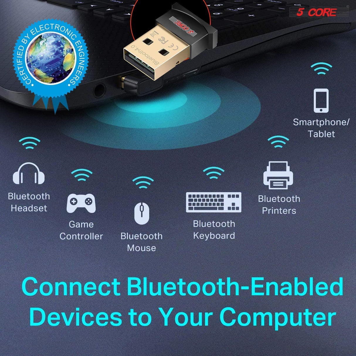 100 Pack Bluetooth 4.0 USB 2.0 CSR 4.0 Dongle Adapter for PC LAPTOP WinXP 7 8 10 DONGLE BT 100PCS