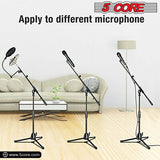 5 Core 2 Pieces Foldable Tripod Microphone Stand - Universal Mic Mount, Height Adjustable from 36 to 65 Inch w/ Extending 30” Telescoping Boom Arm - Knob Tension Lock Mechanism w/ Mic Clip MS 080