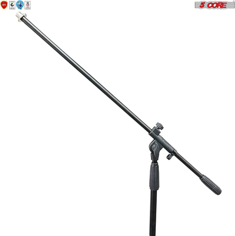 5 Core 6 Pieces Tripod Microphone Stand Heavy Duty w/ Extending 30” Telescoping Boom Arm, Height Adjustable from 36 to 65 Inch, Universal Mic Mount Stand for Singing, Karaoke, Speech, Wedding MS HD 6PCS