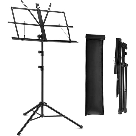 5 Core 10 Pieces Music Stand for Sheet Music Folding Portable Stands Light Weight Book Clip Holder Music Accessories and Travel Carry Bag MUS FLD 10PCS