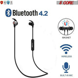 5 Core Bluetooth Headphone Black | Wireless Sports Earbuds with Mic| IPX7 Waterproof Neckband Bluetooth headphone| Noise Cancelling Headsets for Gym, Running, Workout, 10 Hours Playtime - EP02 S