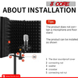 Professional Studio Recording Microphone Isolation Shield with Pop Filter High density absorbent foam used to filter vocal. 5 Core ISO 3+POP FILTER