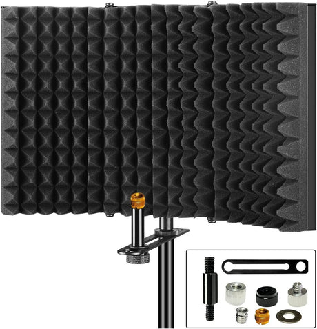 5 Core Professional Studio Recording Microphone Isolation Shield Pop Filter High density absorbent foam used to filter vocal. Suitable for any microphone recording ISO SHIELD 3 (Isolation Shield)