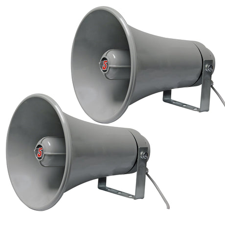 5 CORE 11 Inch Outdoor PA Power Horn Speaker Waterproof 20W RMS (200W PMPO) 8 Ohm Speakers Driver Alarm Siren Loud Indoor ABS 100 UHC 150 2Pcs