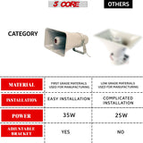 5 Core 2 Pieces PA Power Horn Indoor Outdoor Waterproof Speaker Driver ABS Siren 200W PMPO TRI SIREN 2Pcs