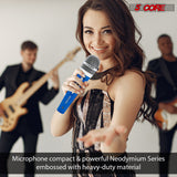 5 Core 3Pcs Dynamic Microphone XLR Audio Cardioid Mic w/ Clip Vocal Karaoke Singing White, Blue & Black - 5 Core